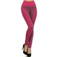 thumbnail image 1 of Women's Fleece Leggings Mid Waist Strechy Running Sports Pants with Zippers - (Fuchsia/Purple), 1 of 4