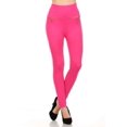 thumbnail image 1 of Women's Fleece Leggings Mid Waist Strechy Running Sports Pants with Zippers - (Fuchsia), 1 of 1