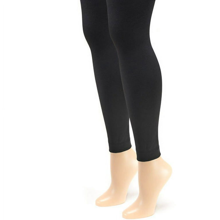 Women's Fleece Lined 2-Pair Pack Footless Tights