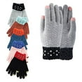 thumbnail image 1 of Women's Fleece Lined Acrylic Magic Glove with Touchscreen Technology 6 Pair (2 Tone Studs), 1 of 2