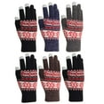 thumbnail image 1 of Women's Fleece Lined Acrylic Magic Glove with Touchscreen Technology 6 Pair (Holiday Snowflake), 1 of 2