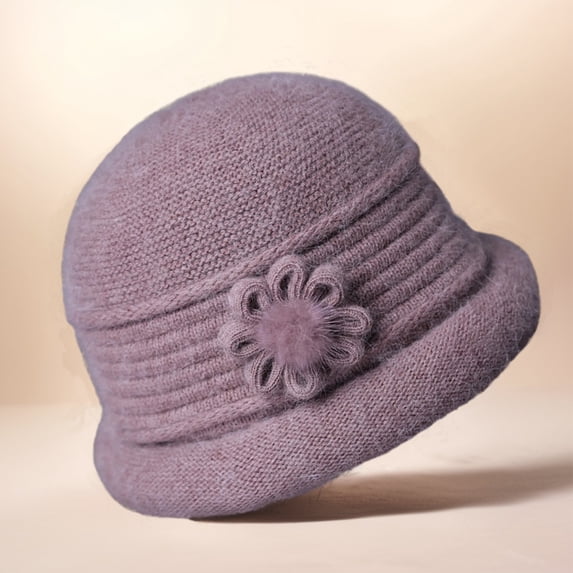 Women's Fleece Lined Beanie, Thermal Knitted Winter Hat with Plush Insulation, Cold Proof Skull Cap, Head Circumference 22 Inch for Outdoor Activities