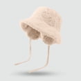 thumbnail image 1 of Women's Fleece Lined Fisherman Hat, Winter Bucket Hat with Built-In Ear Coverage & Adjustable Chin Strap, Soft Velvet Hat for Cold Weather and Outdoor - Beige, 1 of 4