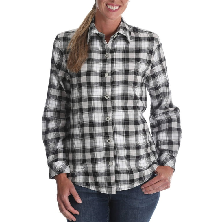 Women s Fleece Lined Flannel Shirt Walmart