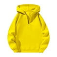 thumbnail image 1 of Women's Fleece Lined Half Zip Sweatshirt, Casual Loose Fit Pullover with Hood, Soft Warm Athletic Hooded Top for Sports, Spring Fall Wear and Christmas Holiday Gift Ideas Yellow L, 1 of 7