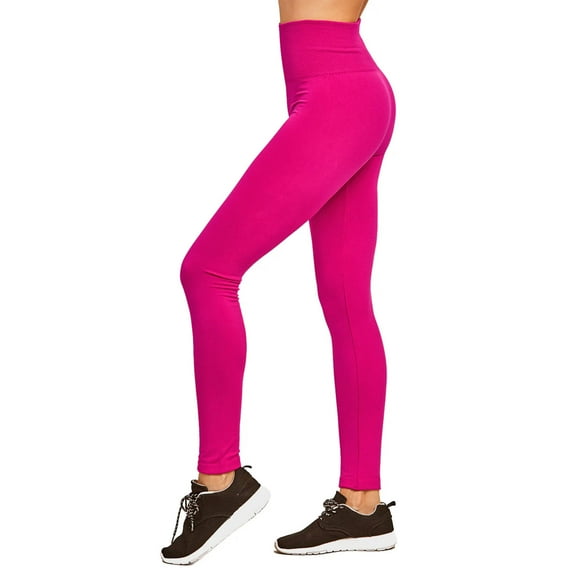 Women's Fleece Lined High Waisted Winter Warm Tights Leggings, Fuchsia, One Size, 1 Pack