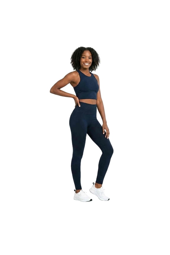 Women's High Waisted Fleece Lined Winter Warm Tights Leggings Navy 1-Pack One Size