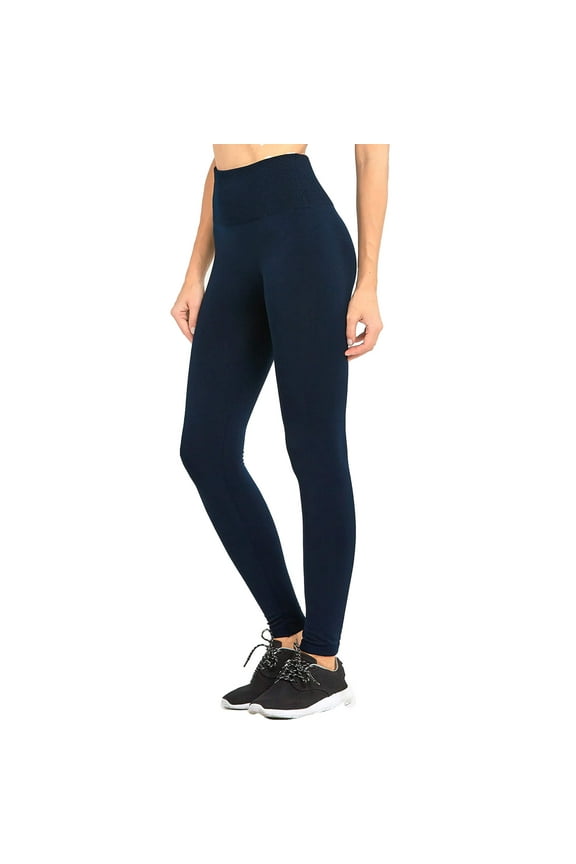 Women's Fleece Lined High Waisted Winter Warm Tights Leggings, Navy, One Size, 1 Pack