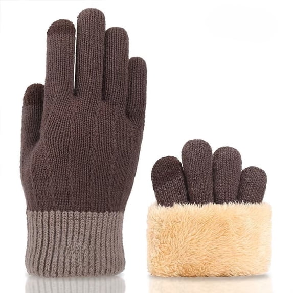 Women's Fleece Lined Jacquard Knit Gloves with Touch Screen Capability