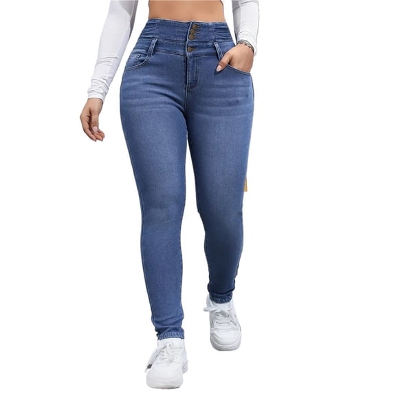 Women's Fleece Lined Jeans Thermal Slim Fit High Waisted Stretch Sherpa Denim Pants For Fall Winter Skinny