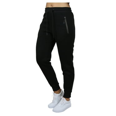 Women's Fleece-Lined Jogger Sweatpants With Zipper Side Pockets