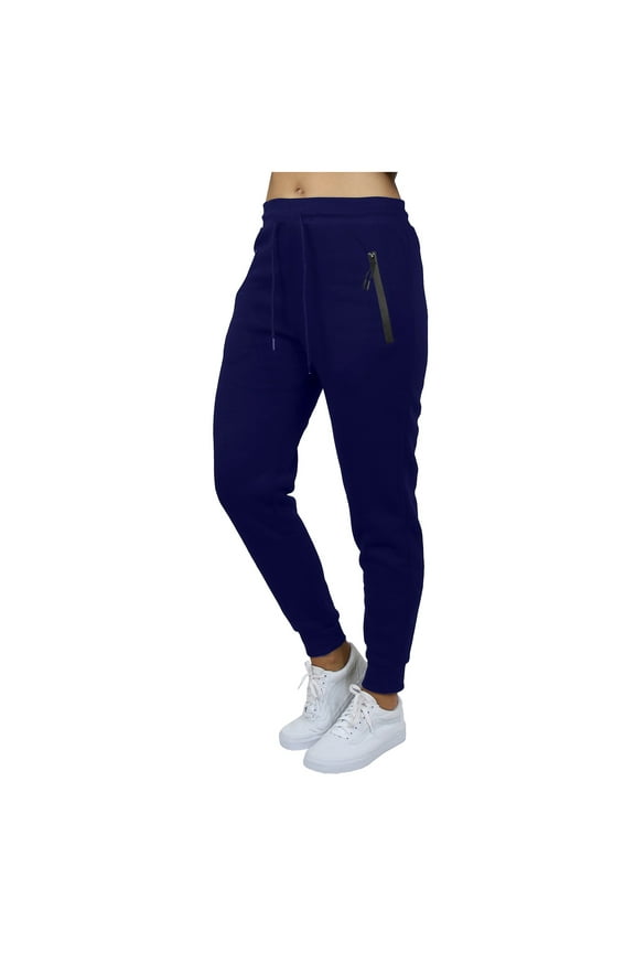 Women's Fleece-Lined Jogger Sweatpants With Zipper Side Pockets