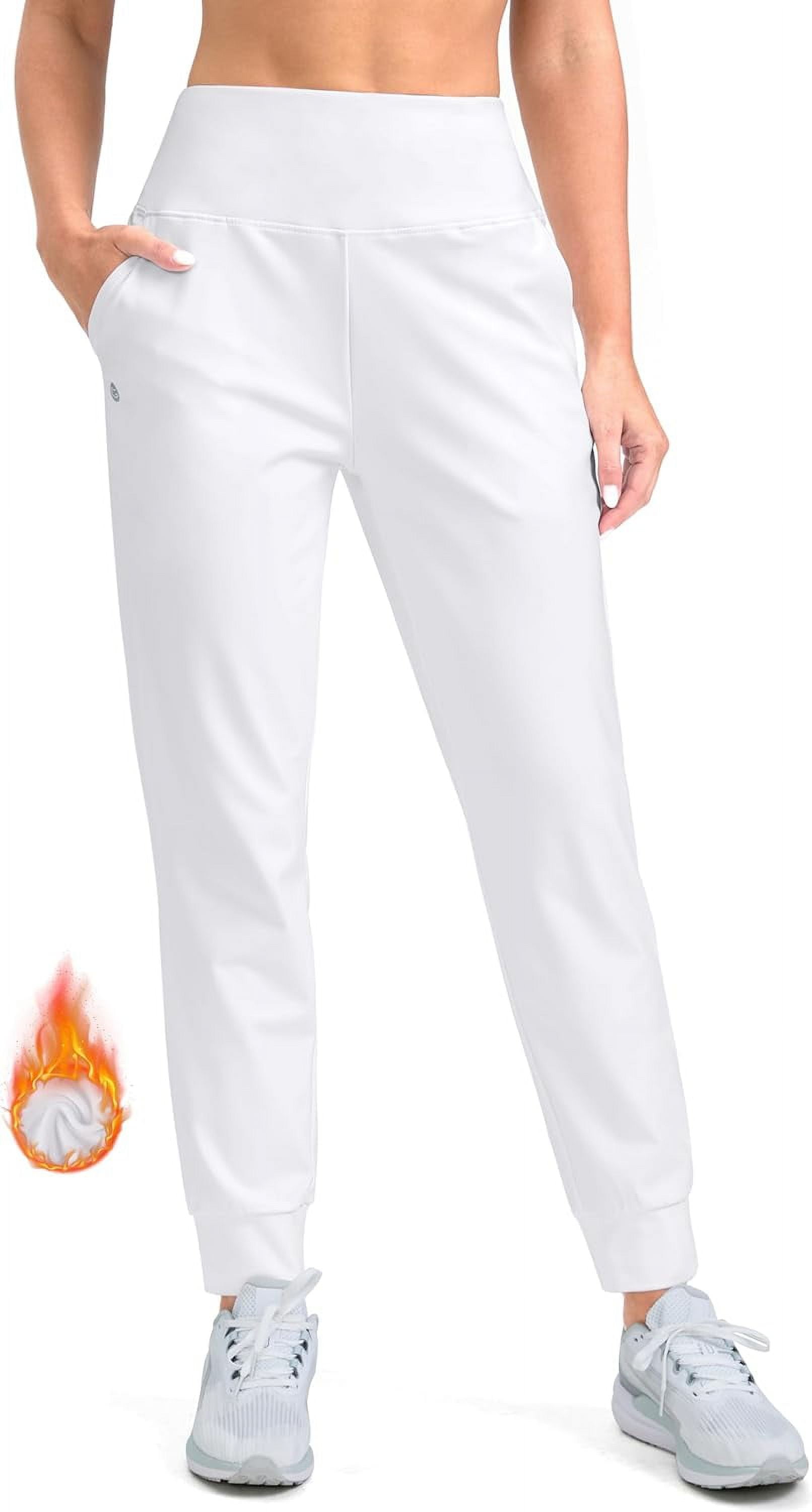 Women s Fleece Lined Joggers High Waisted Water Resistant Thermal Hiking Pants Cold Weather Sweatpants with Pockets Walmart Business Supplies