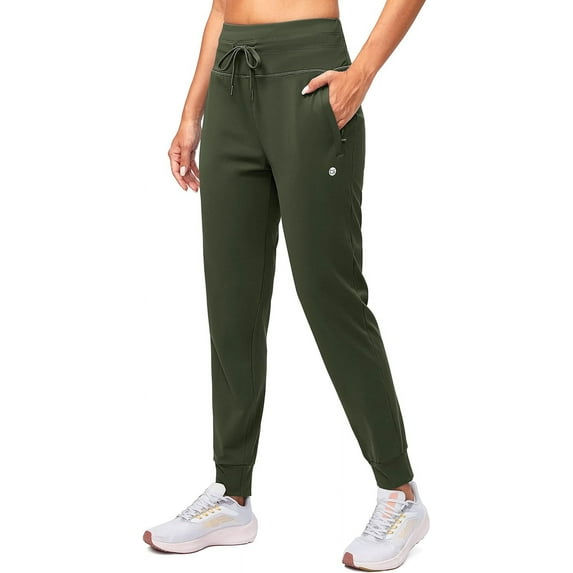Women's Fleece Lined Joggers High Waisted Water Resistant Thermal Winter Sweatpants Running Hiking Pockets