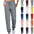 thumbnail image 1 of Women's Fleece Lined Joggers with Pockets High Waisted Straight Leg Sweatpants Winter Warm Lounge Jogging Pants Wine S, 1 of 5