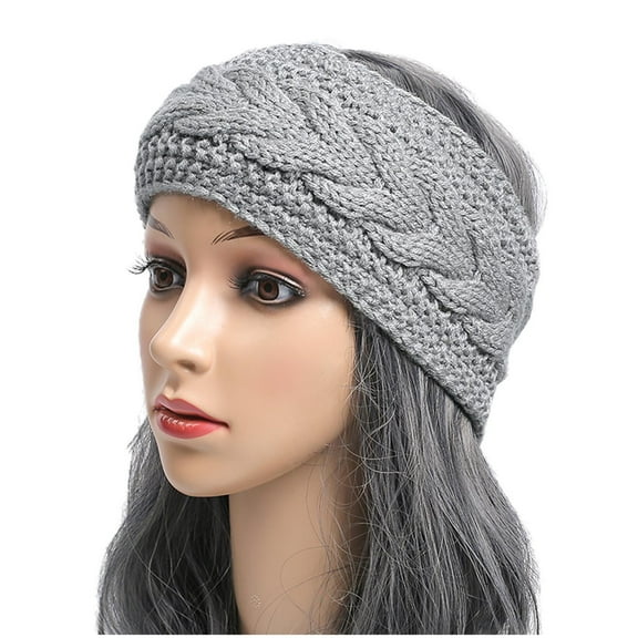 Women's Fleece-Lined Knit Headband Warm Winter Hair Band, Soft Cozy Cold Weather Accessory