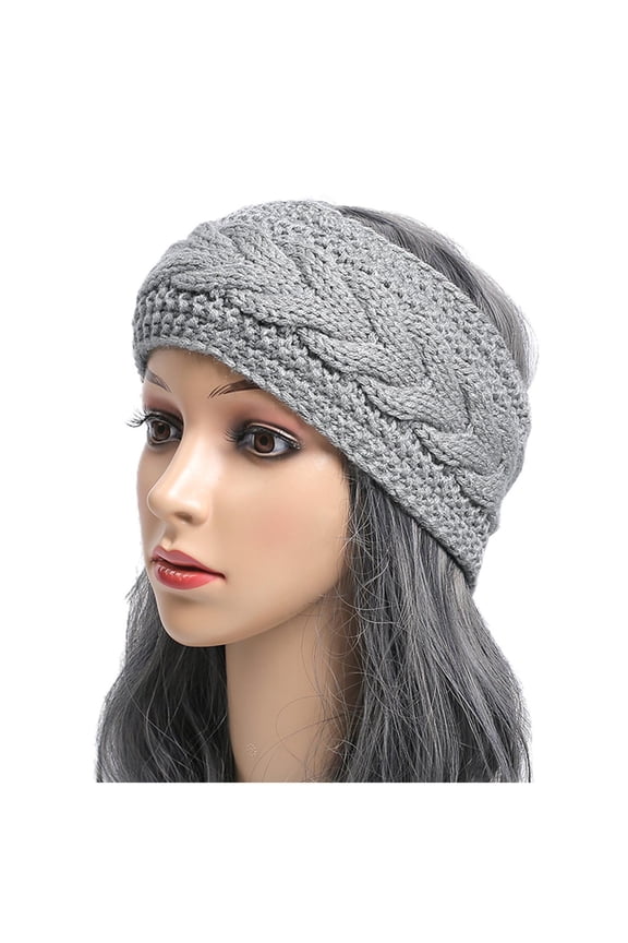 Women's Fleece-Lined Knit Headband Warm Winter Hair Band, Soft Cozy Cold Weather Accessory