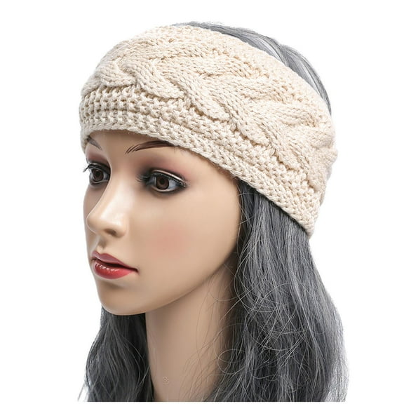 Women's Fleece-Lined Knit Headband Warm Winter Hair Band, Soft Cozy Cold Weather Accessory