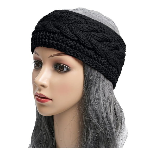 Women's Fleece-Lined Knit Headband Warm Winter Hair Band, Soft Cozy Cold Weather Accessory