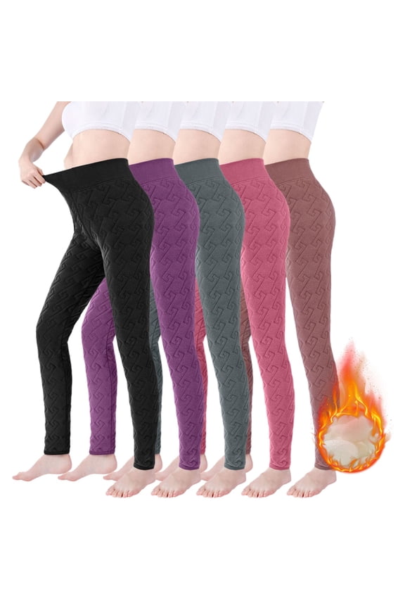 Women's Fleece Lined Leggings Full Length High Waist Classic Daily Wear