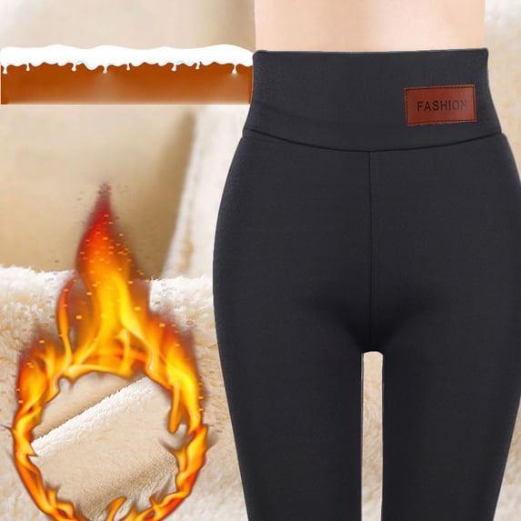 Women's Fleece Lined Leggings High Waisted Stretch Tights Base Layer Pants Winter Pants