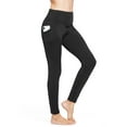 thumbnail image 1 of Women's Fleece Lined Leggings Winter Yoga Leggings Thermal High Waisted Pocketed Pants Black S, 1 of 8