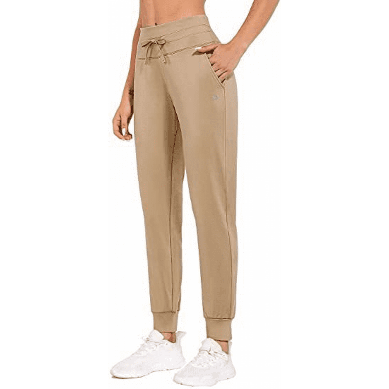Women s Fleece Lined Pants Water Resistant Sweatpants High Waisted Thermal Joggers Winter Running Hiking Pockets Khaki XX Large Walmart