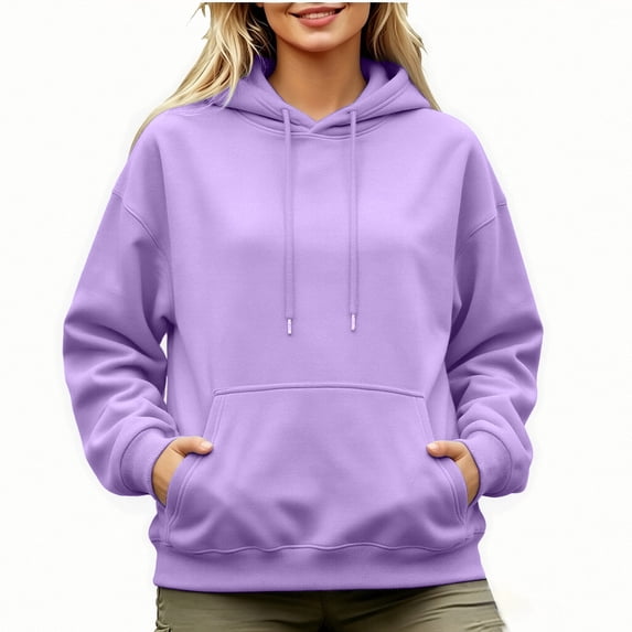 Women's Fleece Lined Pullover Hoodie Long Sleeve Oversized Winter Hooded Sweatshirt XL