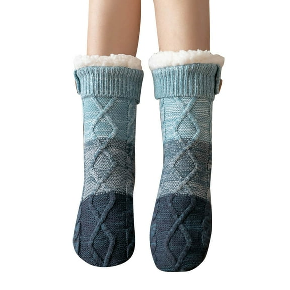 Women's Fleece Lined Slipper Socks Non-Slip Grippers Ultra Cozy Indoor Wear