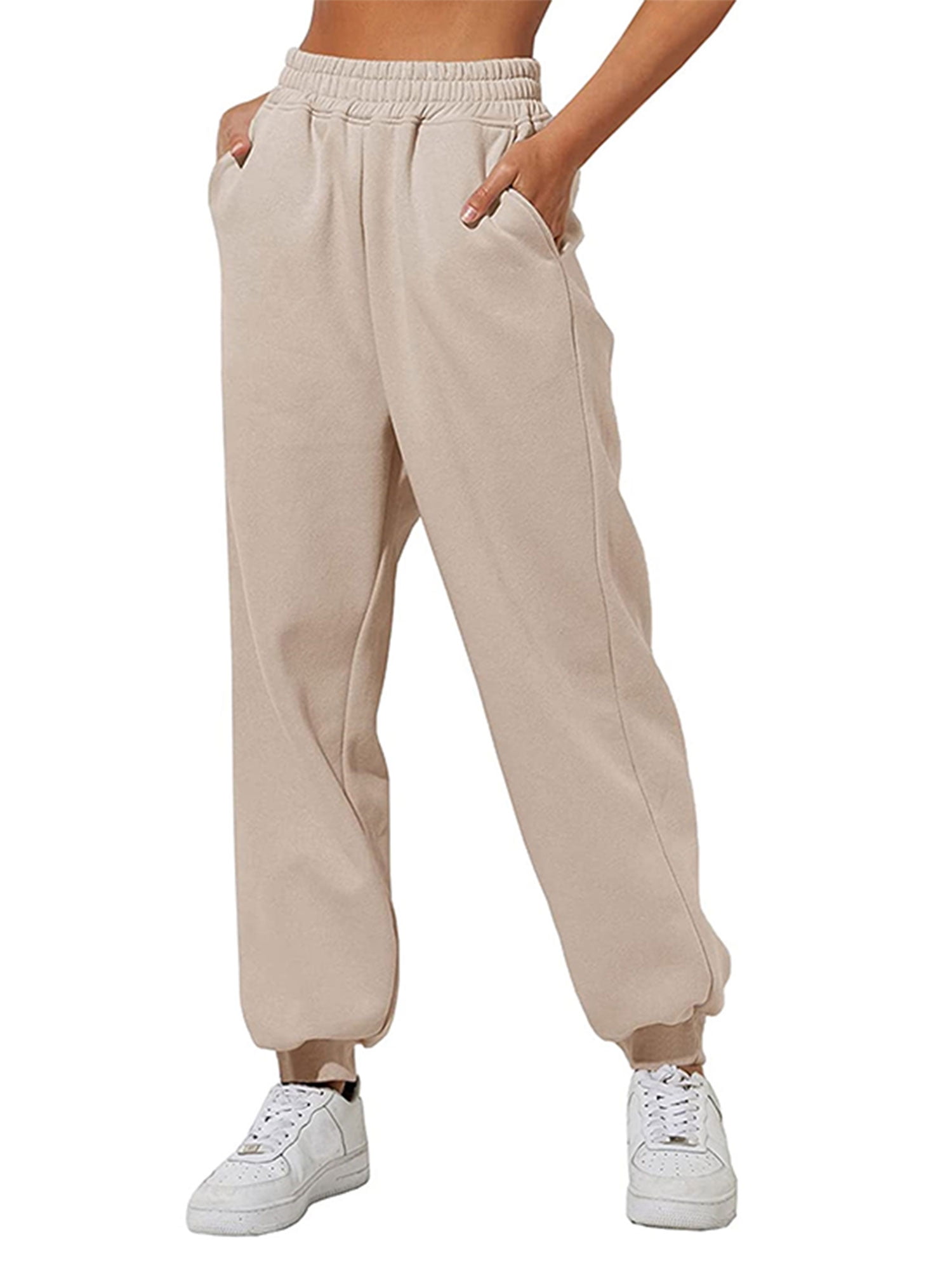 Women's Fleece Lined Sweatpants Slim-Fit Warm Comfy Sports Pants