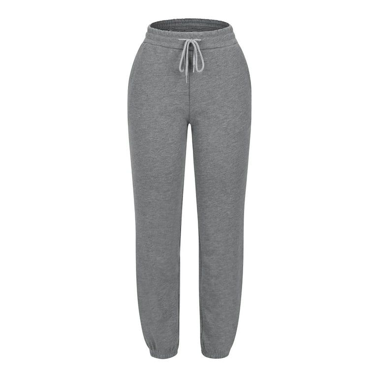 Women's Fleece Lined Sweatpants Thermal Joggers with Pockets Winter Lounge  Yoga Workout Pants, Gray