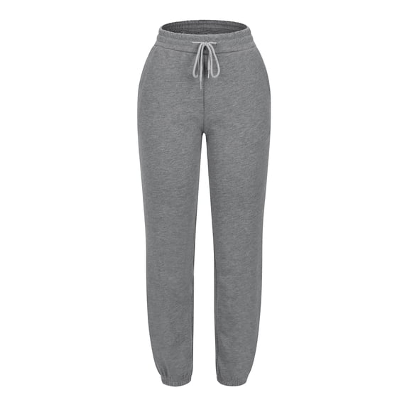 Women's Fleece Lined Sweatpants Thermal Joggers with Pockets Winter Lounge Yoga Workout Pants, Gray