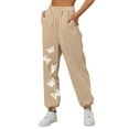 Women’s Fleece Lined Sweatpants Wide Straight Leg Pants Bottom
