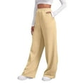 thumbnail image 1 of Women’s Fleece Lined Sweatpants Wide Straight Leg Pants Bottom Sweatpants Joggers Swimsuit Cover up for (5-Khaki, M), 1 of 5