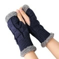 thumbnail image 1 of Women's Fleece Lined Thermal Fingerless Gloves - Extreme Warmth Touchscreen Gloves for 10℉ to 45℉, Cold Weather & Easy On & Off(Blue), 1 of 2