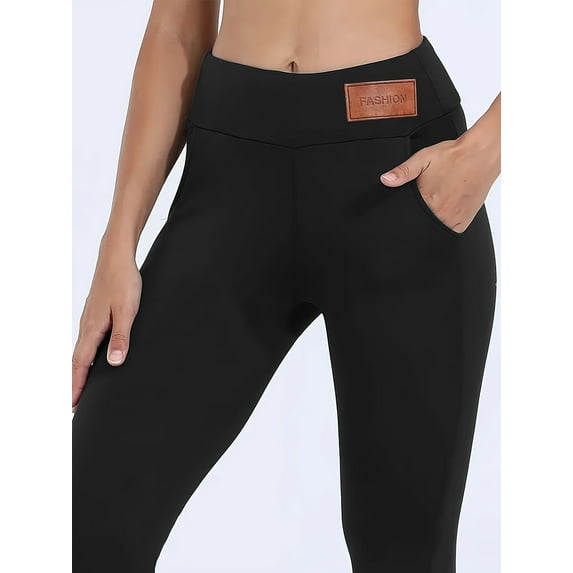 Women's Fleece Lined Thermal Leggings - High Waisted Tummy Control, Thick Warm Seamless for Winter Cold Weather