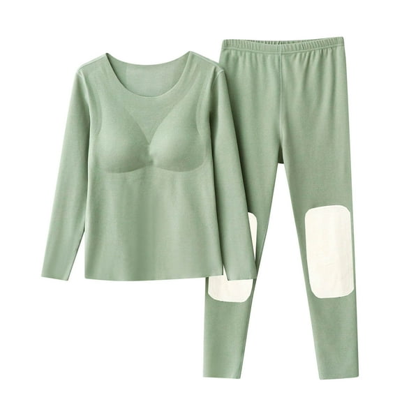 Women’s Fleece-Lined Thermal Pajama Set – Warm 2-Piece Winter Sleepwear with Heat-Patch Design (2025 Cold-Weather Essential)