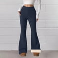 thumbnail image 1 of Women's Fleece Lined Thermal Pants, Winter Warm High Waisted Flare Leggings with Pockets, Soft Comfortable Yoga Pants for Lounging and Outdoor Activities Navy, 1 of 9