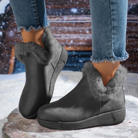 Women's Fleece Lined Thick Sole Plus Size Winter Trendy Warm Thick Snow Boots For Cold Weather And Outdoor Comfort