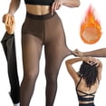 thumbnail image 1 of Women's Fleece Lined Tights Sheer Warm Comfort Pantyhose Thick High Waisted Thermal Leggings for Cold Weather, 1 of 5