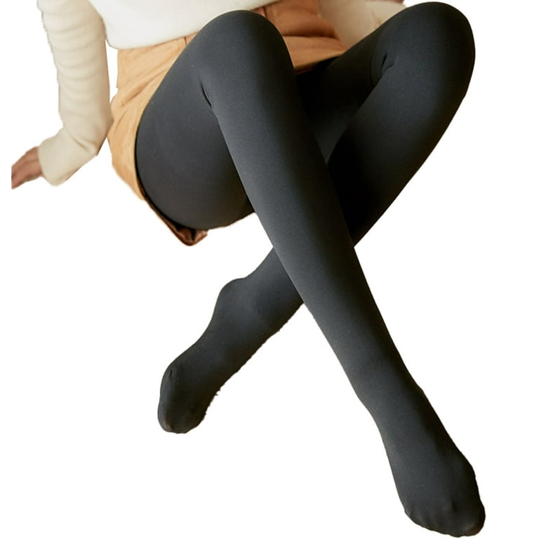 Women's Fleece Lined Tights Thermal Pantyhose Leggings Opaque Winter Warm  Thick Stockings Tights,black,Thick - 200g