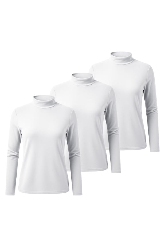 Women's Fleece Lined Turtleneck, Daily Casual Turtleneck Long Sleeve Blouse Base Layer Women's Turtleneck Cozy Sweaters for Women Fitted Turtleneck Fleece Pullover