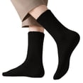 thumbnail image 1 of Women's Fleece Lined Wool Mid Calf Socks, 1 Pair Thermal Crew Socks for Cold Weather, Cushioned Thick Winter Socks for Everyday Wear and Comfort - Black, 1 of 7