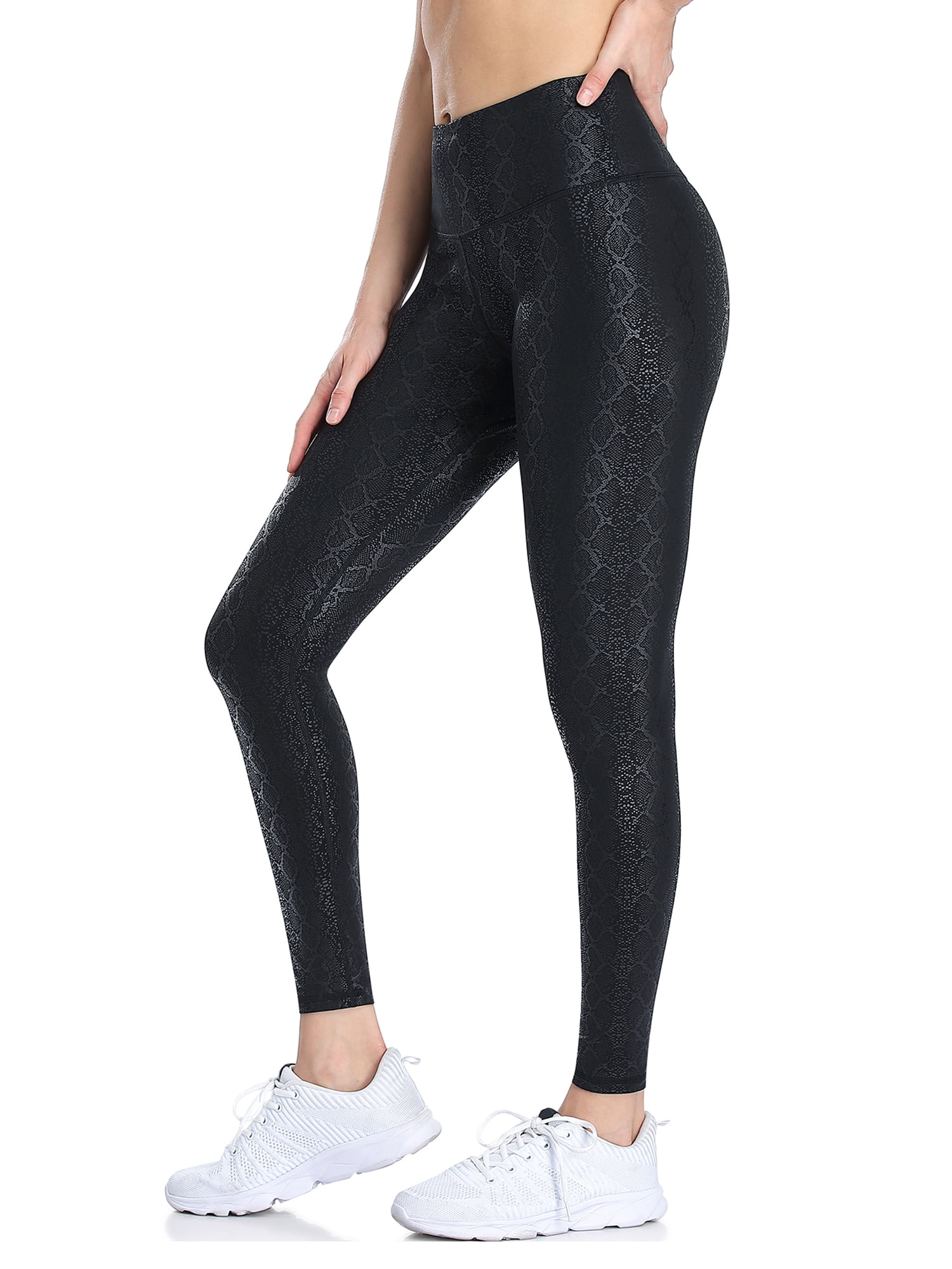 Women's Fleece Lined Yoga Pants Faux Leather Winter Warm Thermal Leggings