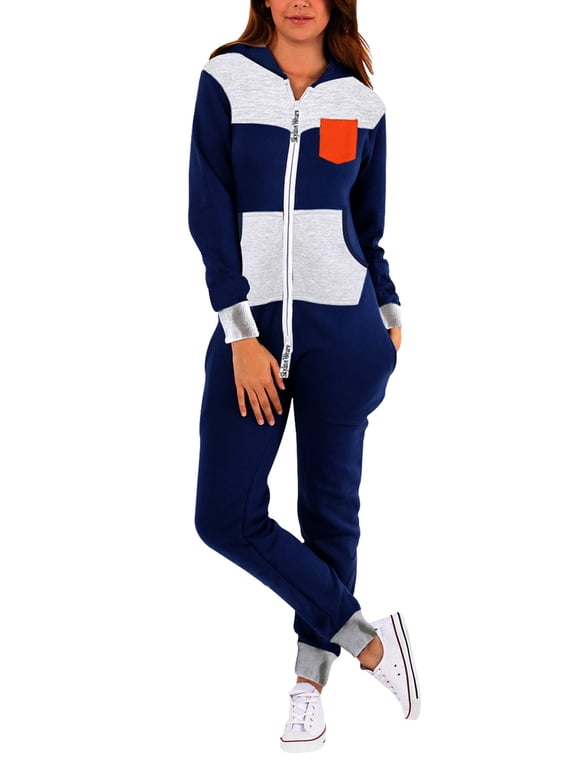 Women's Fleece Non-Footed One Piece Pajamas Sleepwear Adult Pajamas Ladies Union Bodysuit