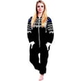 thumbnail image 1 of Women's Fleece Non-Footed One Piece Sleepwear Adult Hooded Pajamas Ladies Bodysuit Jumpsuits, 1 of 2