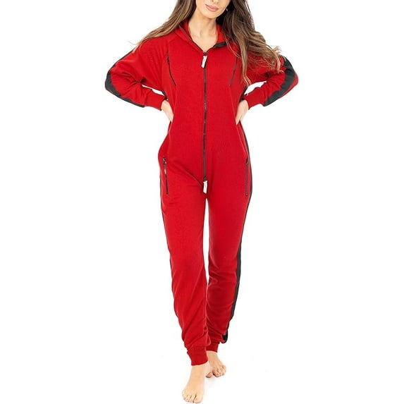 Women Plain Onesies – Fleece One-Piece Hooded Plain Onesie for Women, Zip-up Unisex Playsuit Jumpsuit Pajamas for Adults