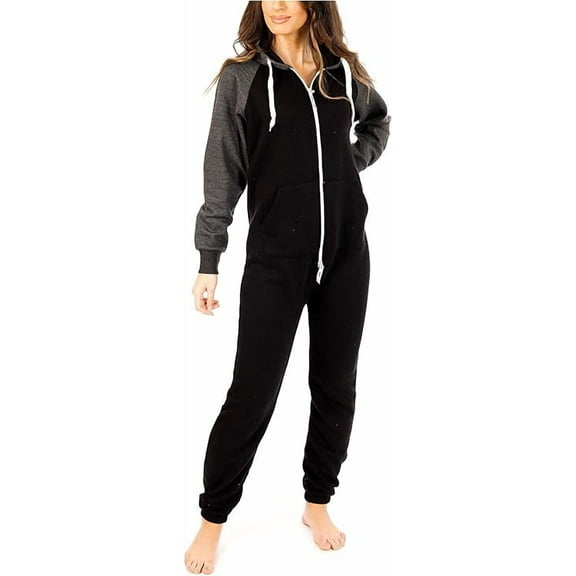Women Plain Onesies – Fleece One-Piece Hooded Plain Onesie for Women, Zip-up Unisex Playsuit Jumpsuit Pajamas for Adults