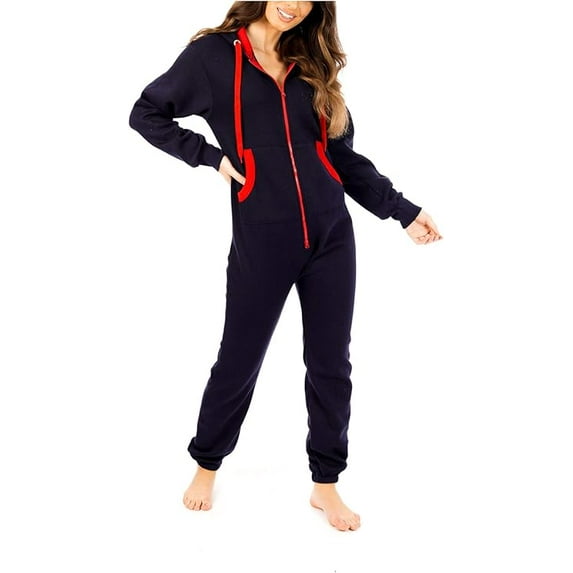 Women's Fleece Onesie Pajama – Zip-Up Hooded Jumpsuit Loungewear, Unisex One-Piece Sleepwear
