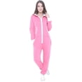 thumbnail image 1 of Women's Fleece Onesie Pajama – Zip-Up Hooded Jumpsuit Loungewear, Unisex One-Piece Sleepwear, 1 of 2